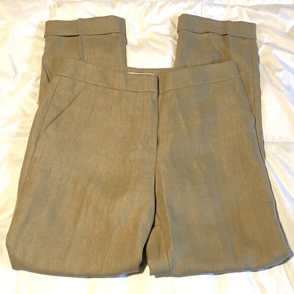Max Mara Tan Linen Pants Women's Size 8 - Picture 3 of 8